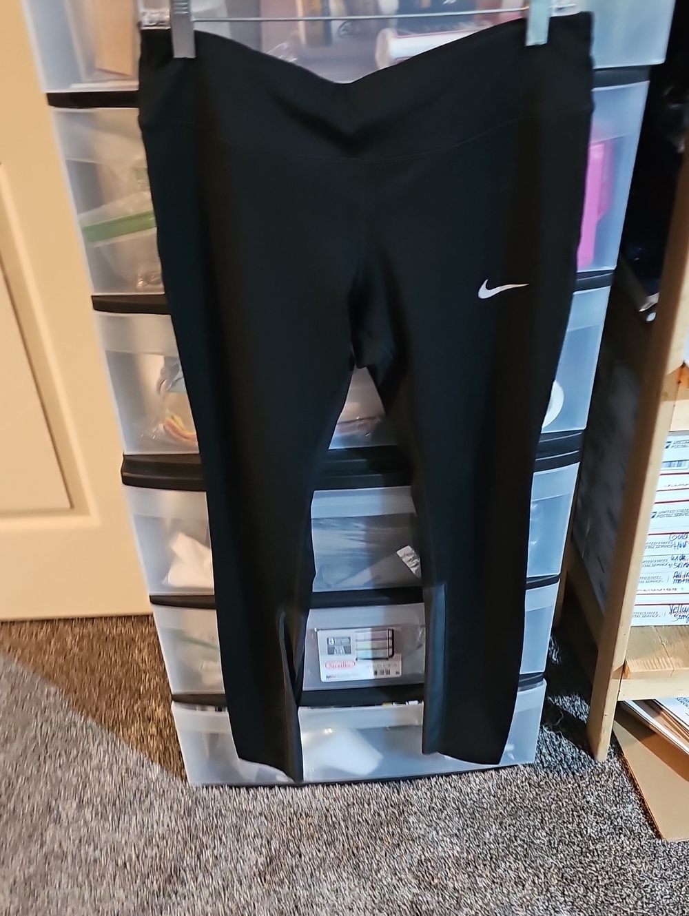 Nike Black Performance Leggings with White Swoosh